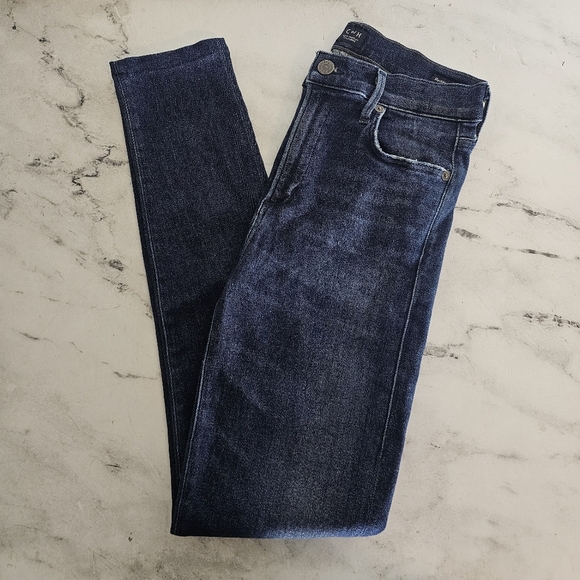 Citizens Of Humanity High Rise Skinny Dark Blue Denim Jeans 27 Preowned - Picture 3 of 7